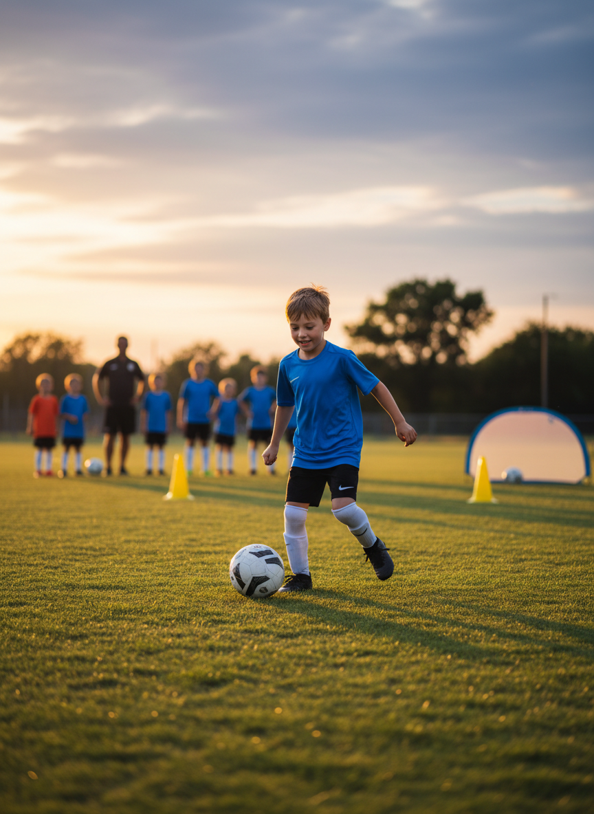 Child at soccer practice